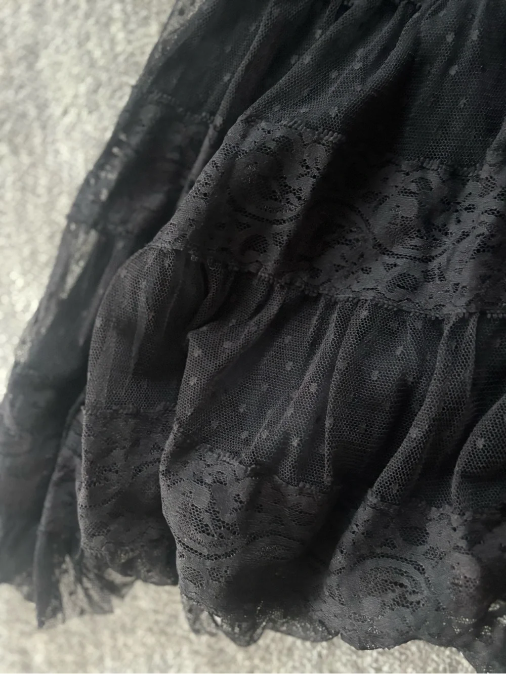 Vintage 100% cotton Free People dress with lace and sequin XS Size 2 Black
